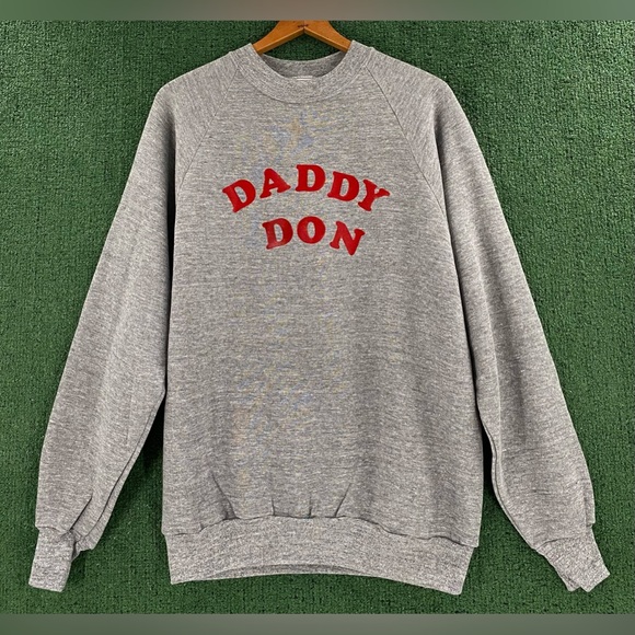 Vintage 90’s Daddy Don Grey Raglan Tri Blend Sweatshirt Mens Size Large USA Made - Picture 4 of 7